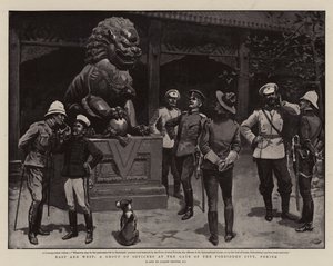 Oost en West, Een Groep Officieren bij de Poort van de Verboden Stad, Peking door Gordon Frederick Browne